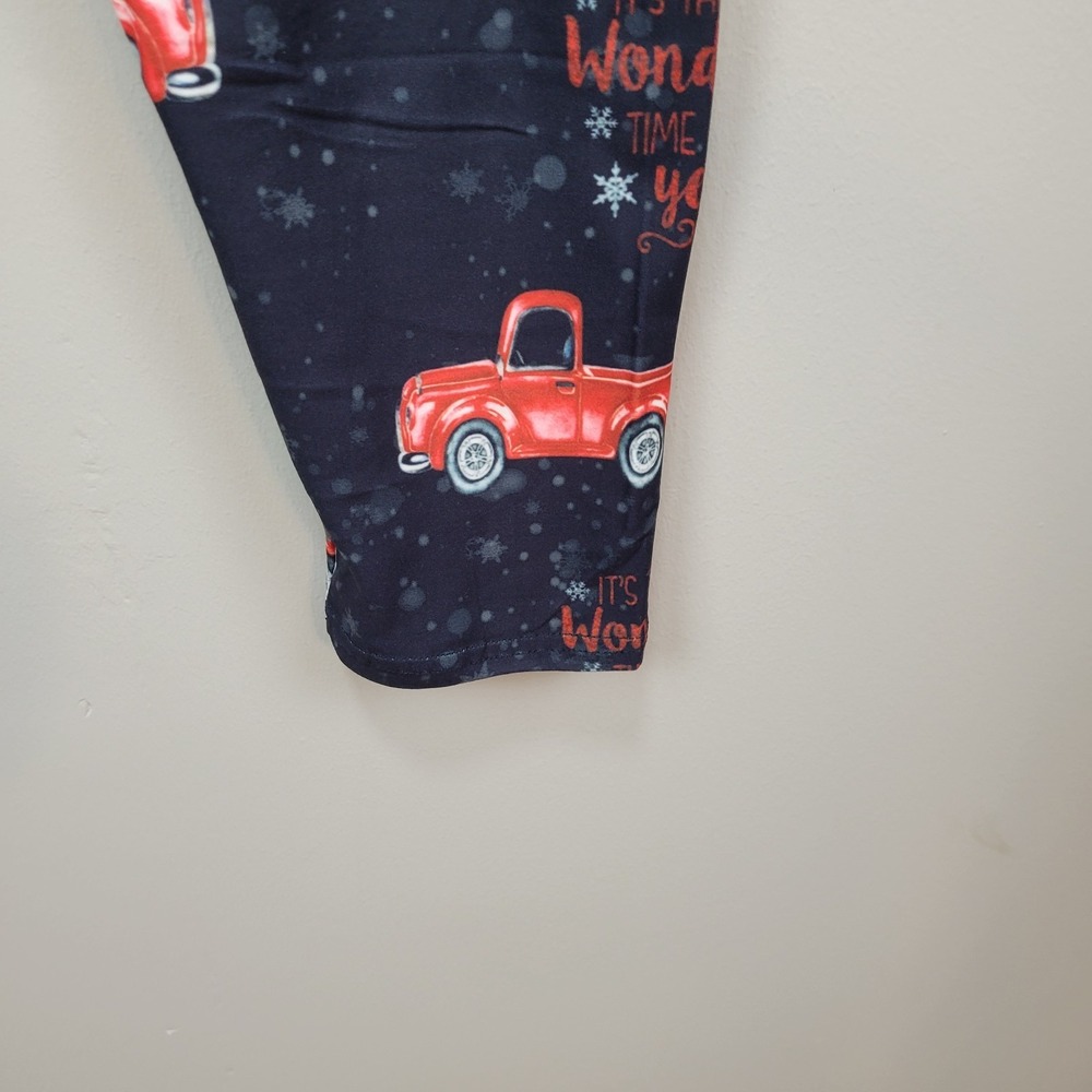 Dren Designs Christmas Truck Polyester‎ Spandex Ankle Leggings One Size Fits All - Picture 4 of 6